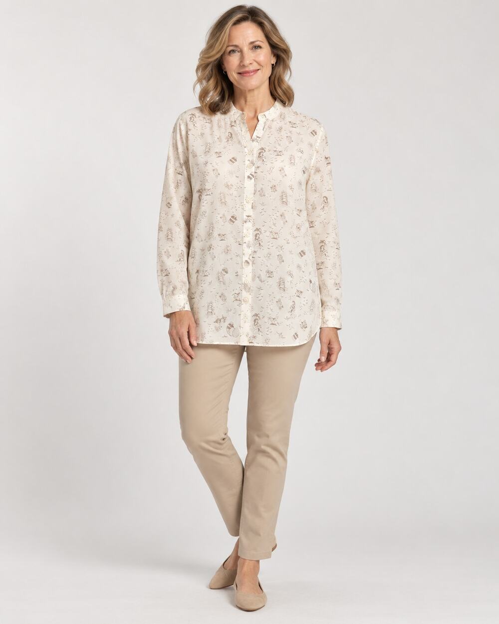 La Perla Women’s Medium Tropical Print Cotton Blouse 46" Bust